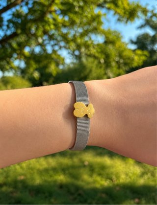 Pulsera Oso Dorado y Plateado