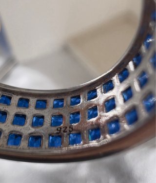 Anillo Eternity Plata 925 Piedras Azules