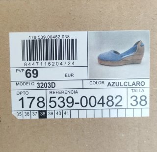 Alpargatas Azul Claro Talla 38