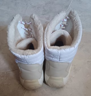 Botas de nieve mujer blancas y beige