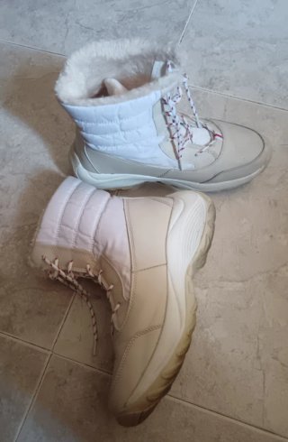 Botas de nieve mujer blancas y beige