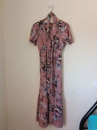 Vestido largo estampado flores talla única
