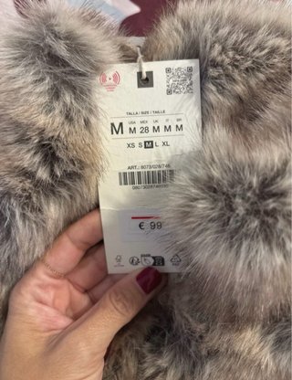 Abrigo peluche beige y marrón