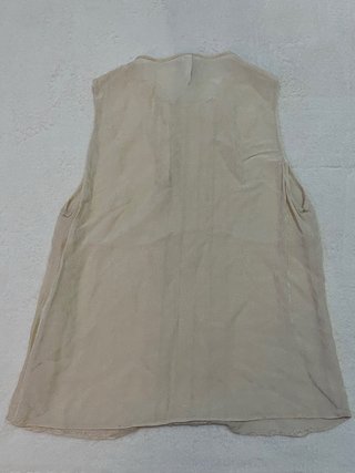 Blusa Camisa beige Mango sin mangas estampada S