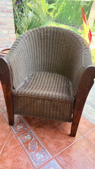 2 Sillones de Mimbre y Madera