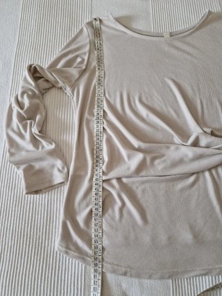 Maglia maniche lunghe beige taglia unica