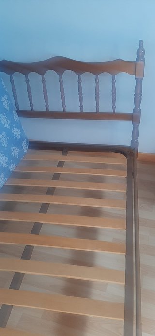 Cama individual 90cm madera + Colchón nuevo