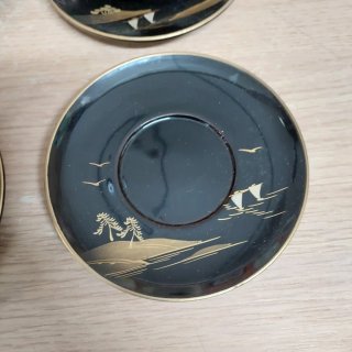Antico Servizio da Tè Giapponese in Legno Laccato
