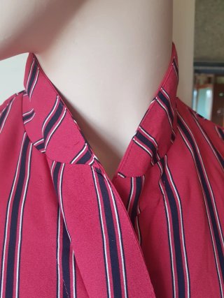 Blusa Rayas Roja y Negra Talla XL