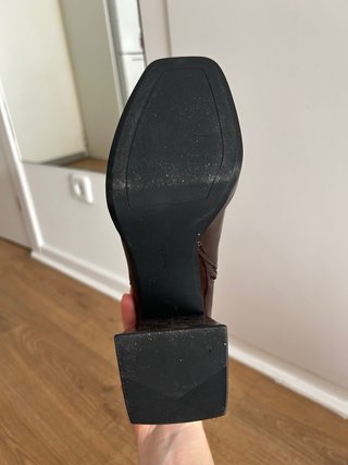 Botines de tacón burdeos/granate de charol