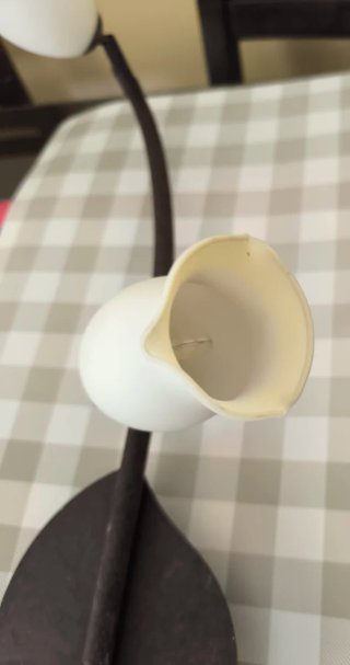 Lámpara de techo forja con tulipas de cristal