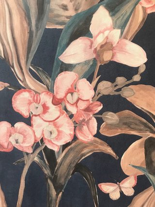 3 Rollos Papel Pintado Floral Azul