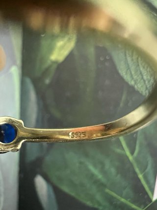 Anillo Plata Dorada 925 con Cristales