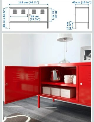 Mueble de chapa rojo Ikea