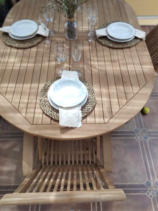 Mesa extensible madera teca