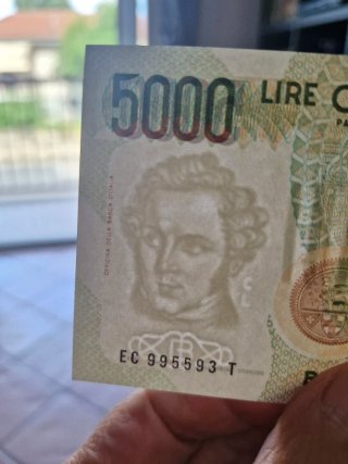 6 Banconote 5000 Lire Bellini FDS