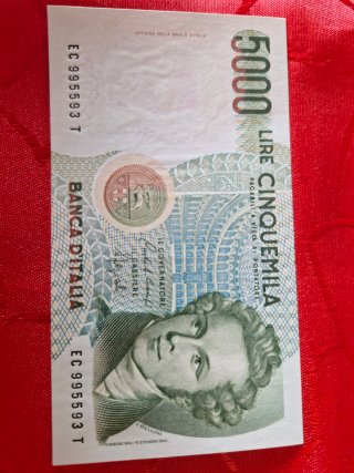 6 Banconote 5000 Lire Bellini FDS