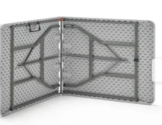 Mesa plegable gris de plástico