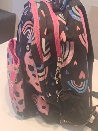 Mochila escolar con estampado de arcoíris