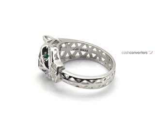 sortija plata 925mm con piedra con circonita t. 13 (16,88 mm)