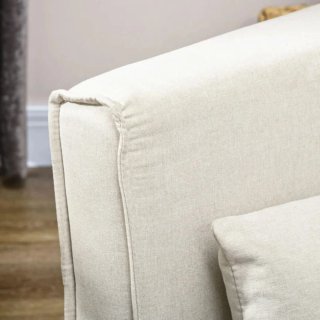Sofá Cama Beige Tela y Madera