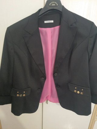 Tailleur donna in raso tg 50 cannella
