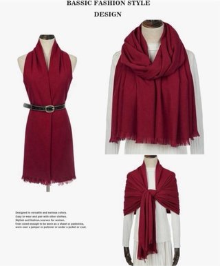 Bufanda Pashmina Burdeos