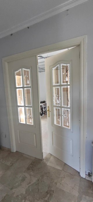 Puertas interiores blancas con cristal doble hoja