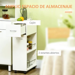 Carrito de Cocina Verdulero con 1 Cajón y 2 Estant