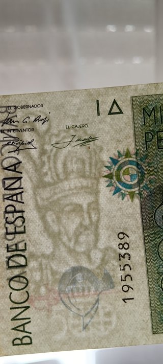 Billete 1000 Pesetas 1992 (Hernán Cortés)