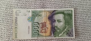 Billete 1000 Pesetas 1992 (Hernán Cortés)