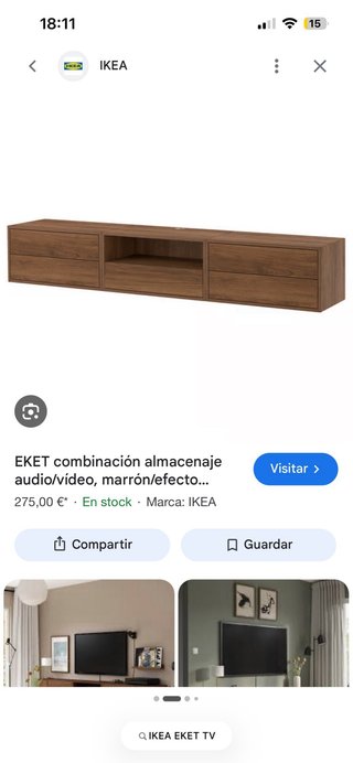 Mueble TV Madera Nogal Ikea