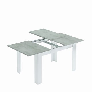 Mesa extensible gris y blanca