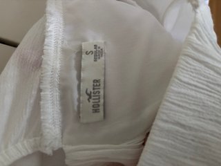 Vestido Hollister blanco corto talla S