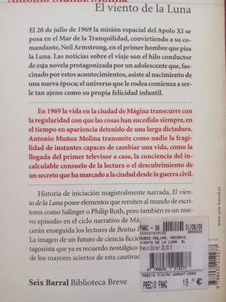 2 libros ANTONIO MUÑOZ MOLINA=3 y 4€ más un regalo