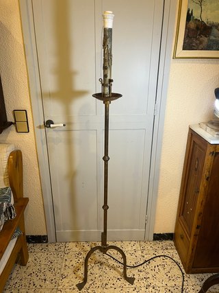 Lámpara Pie Vintage Hierro Forjado candelabro