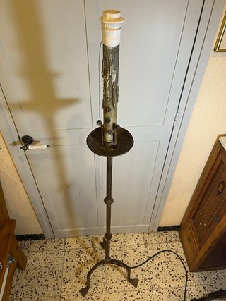 Lámpara Pie Vintage Hierro Forjado candelabro