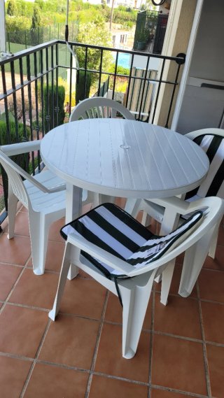 Mesa y 4 Sillas Terraza Plástico