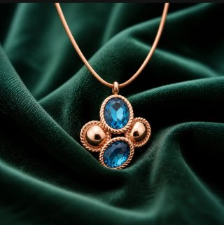 Gargantilla ocean blu chapado en oro 18klt