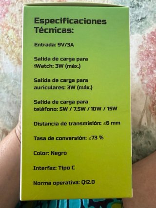 Cargador 3 en 1 Qi2 Negro Friendly