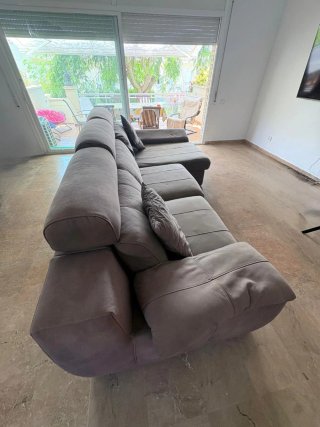 Sofá modular chaise longue beige