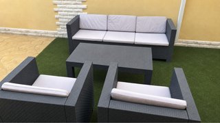 Conjunto de terraza/jardin 2 sillones, sofá y mesa