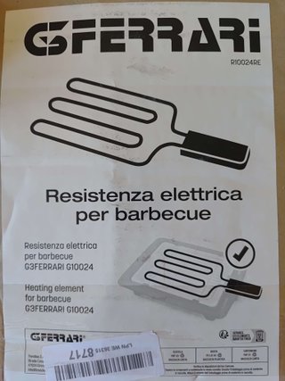 Resistenza per barbecue G3FERRARI G100