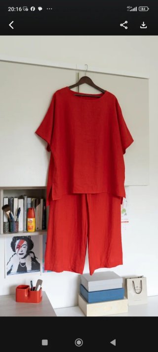 Completo pantalone rosso+ blusa