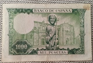 Billete 1000 Pesetas 1965 (San Isidoro de Sevilla)