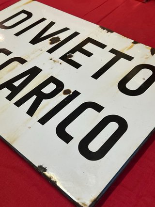 Cartello Vintage Smaltato Divieto di Scarico 60x40