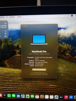MacBook Pro Retina 13 2014 Plata