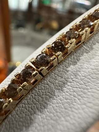 Pulsera Rivière Diamantes Marrones Oro