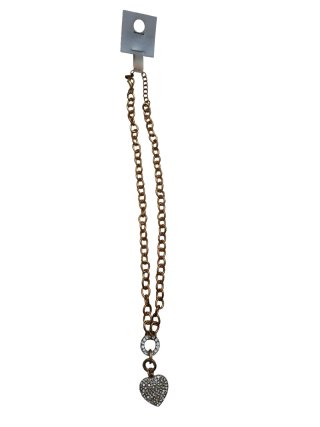 Collana con ciondolo cuore scintillante color oro