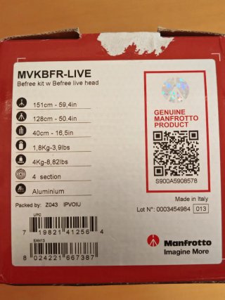 Manfrotto Befree Live Trípode Viaje